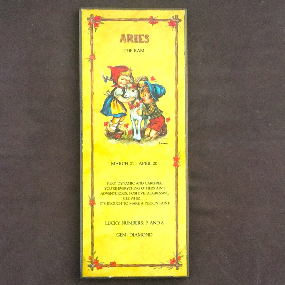 Aries Zodiac Plaque